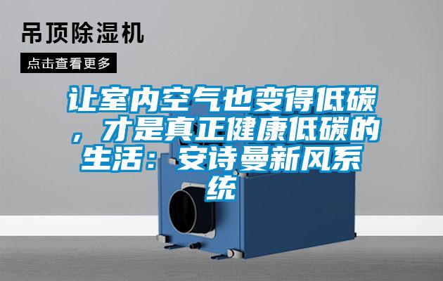 讓室內(nèi)空氣也變得低碳，才是真正健康低碳的生活：安詩曼新風(fēng)系統(tǒng)