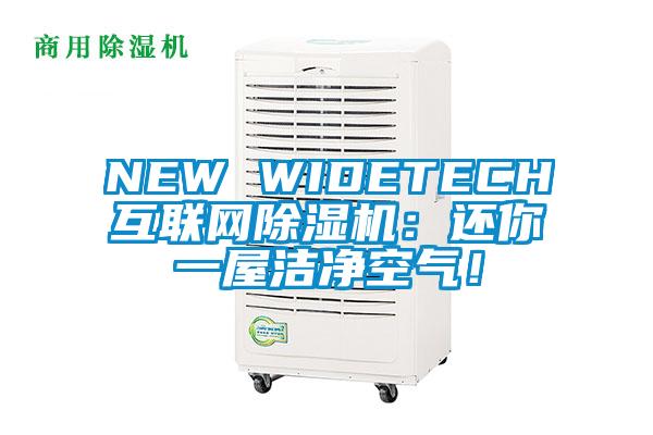 NEW WIDETECH互聯(lián)網(wǎng)除濕機：還你一屋潔凈空氣！